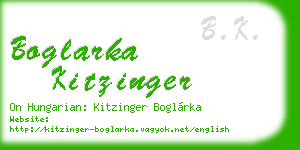 boglarka kitzinger business card